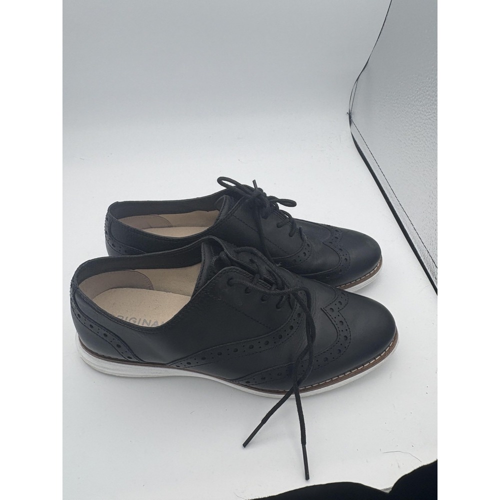 Cole Haan OriginalGrand Shoes Womens Size 6 Black Leather Oxford Wingtip Comfort